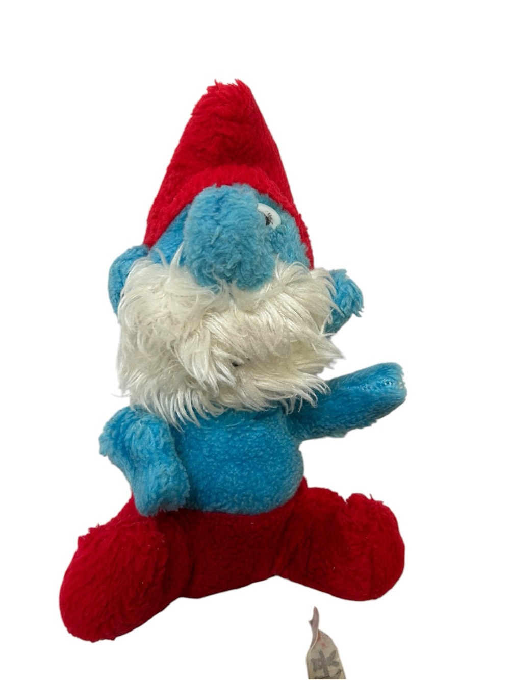 VTG 1980s Papa Smurf Plush Toy Wallace Berrie Peyo 80s Cartoon Smurfs Stuffed